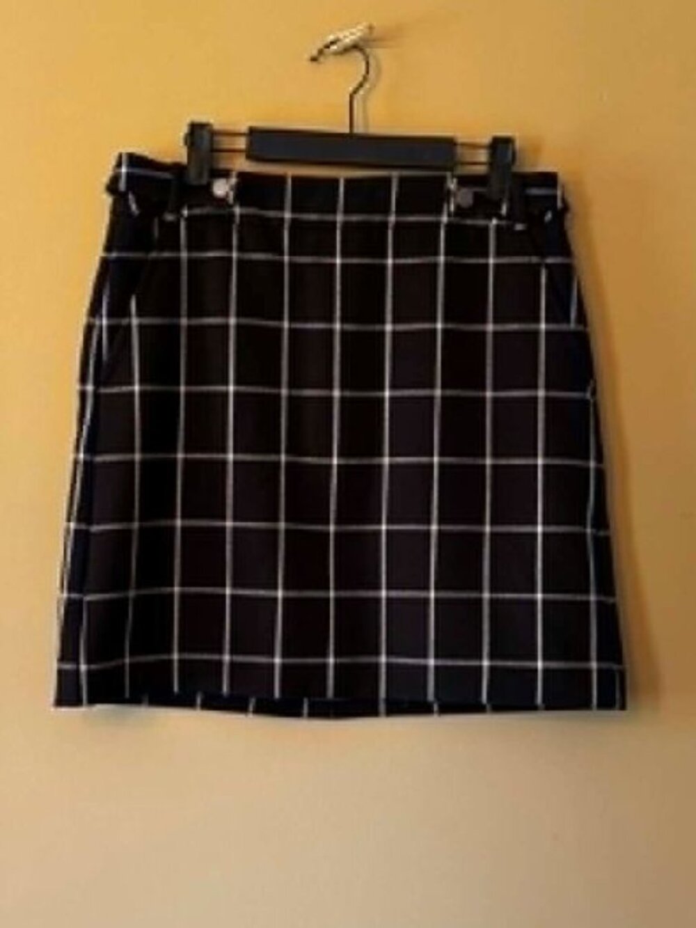 LOFT Outlet Heavy‑Weight Windowpane Skirt – Size 6